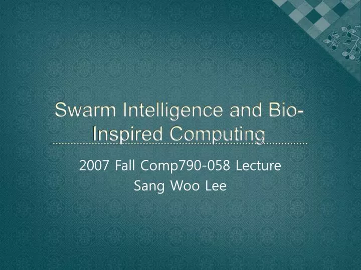 swarm intelligence and bio inspired computing