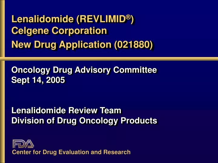 lenalidomide revlimid celgene corporation new drug application 021880