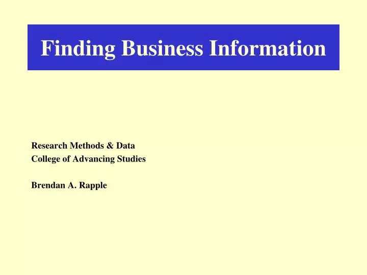 finding business information