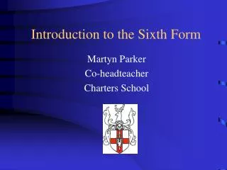 Introduction to the Sixth Form