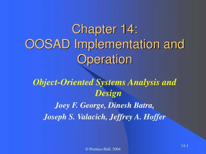 chapter 14 oosad implementation and operation