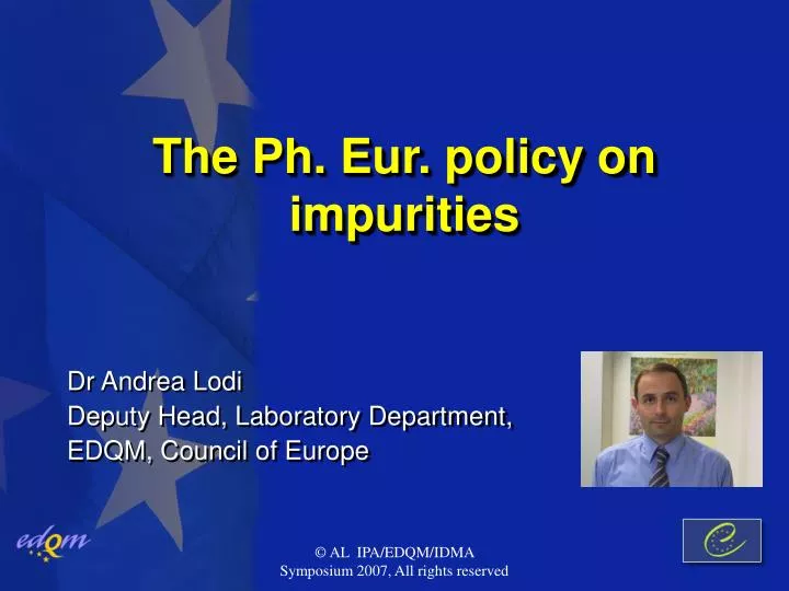 the ph eur policy on impurities