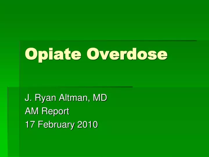 opiate overdose