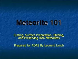 Meteorite 101