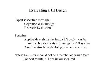 Evaluating a UI Design