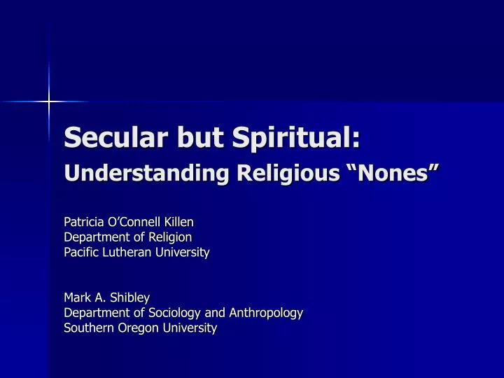 secular but spiritual understanding religious nones