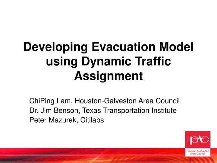 developing evacuation model using dynamic traffic assignment