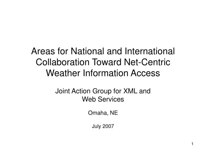 areas for national and international collaboration toward net centric weather information access