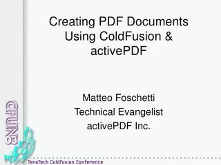 Creating PDF Documents Using ColdFusion &amp; activePDF