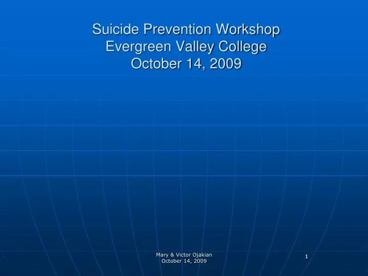 suicide prevention workshop evergreen valley college october 14 2009