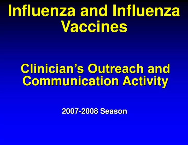 influenza and influenza vaccines