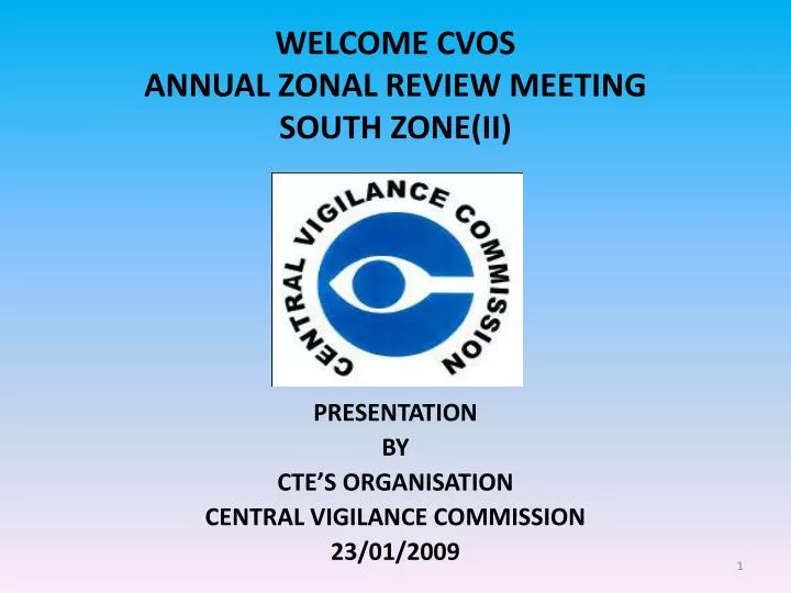 welcome cvos annual zonal review meeting south zone ii