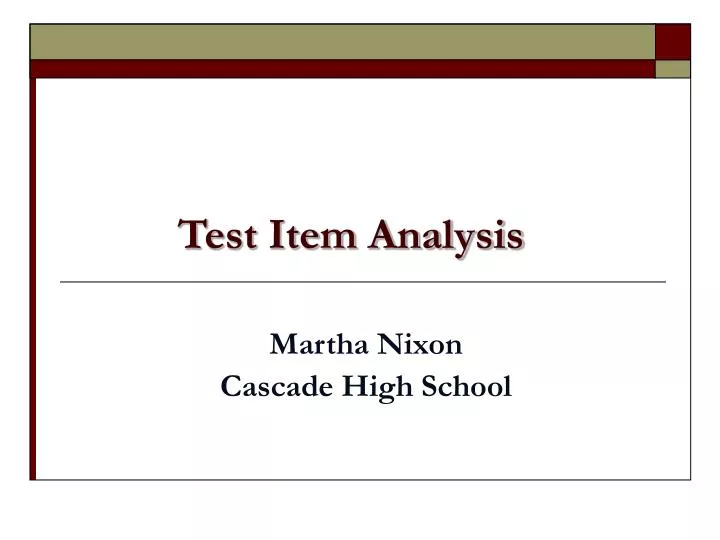 test item analysis