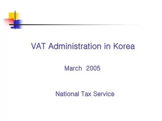 VAT Administration in Korea