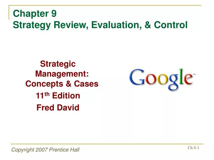 chapter 9 strategy review evaluation control