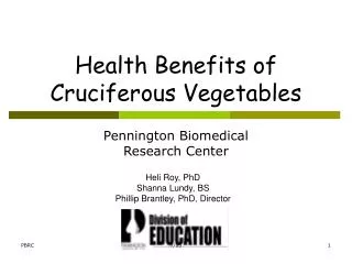 Health Benefits of Cruciferous Vegetables