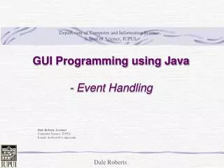GUI Programming using Java - Event Handling