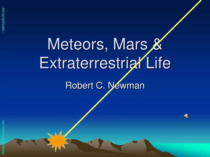 meteors mars extraterrestrial life