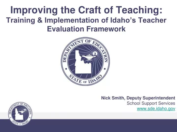improving the craft of teaching training implementation of idaho s teacher evaluation framework