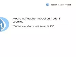 Measuring Teacher Impact on Student Learning