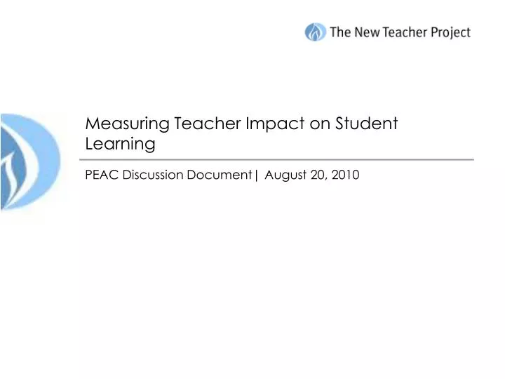 measuring teacher impact on student learning