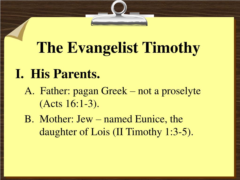 PPT - The Evangelist Timothy PowerPoint Presentation, free download ...