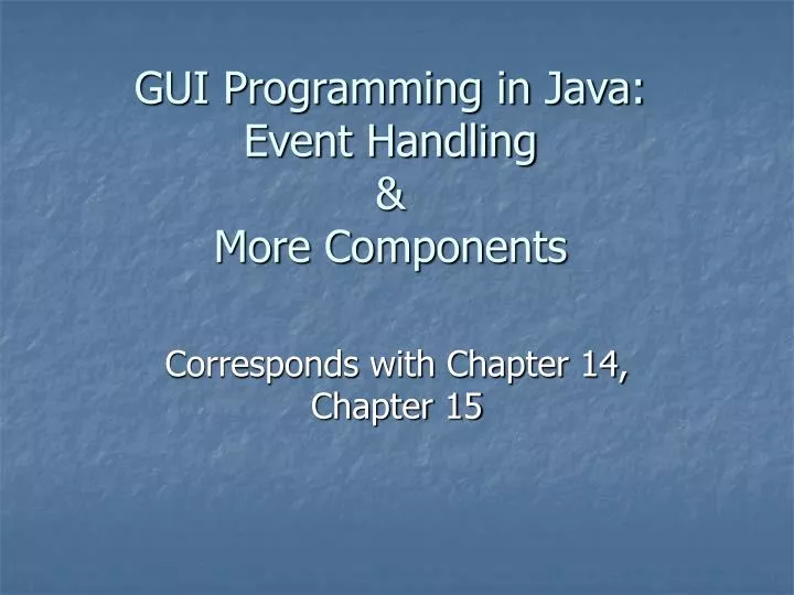 gui programming in java event handling more components