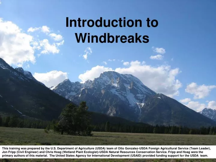 introduction to windbreaks