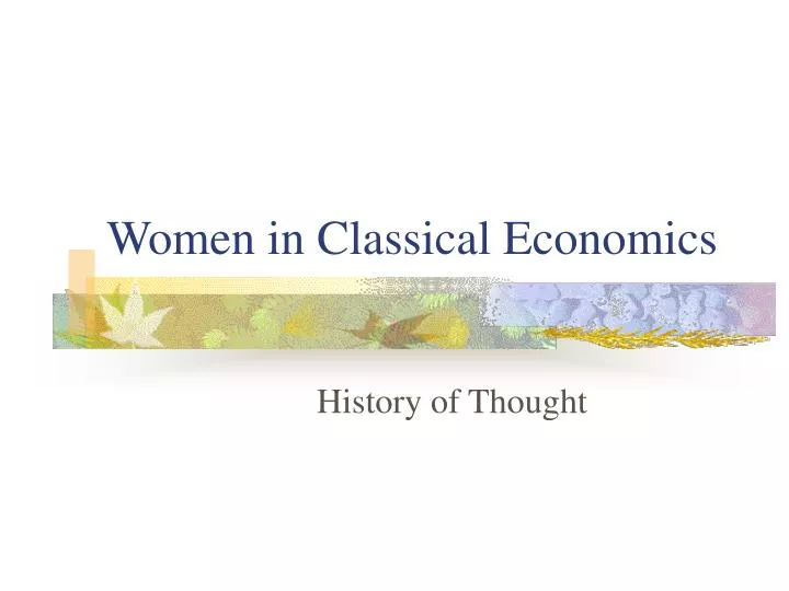 women in classical economics