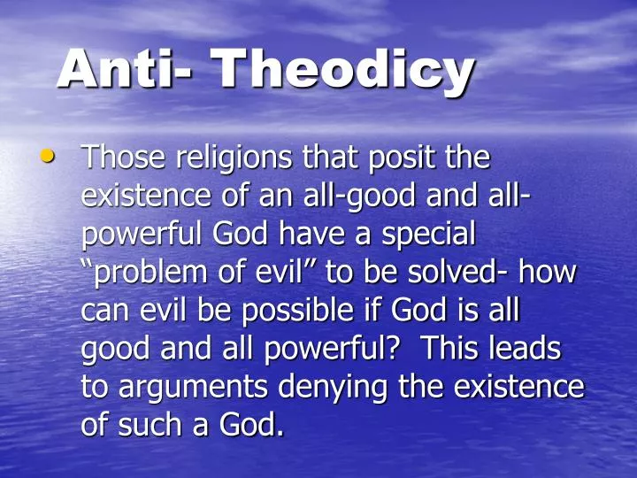 anti theodicy
