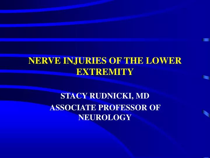 nerve injuries of the lower extremity