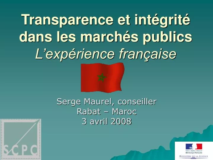 transparence et int grit dans les march s publics l exp rience fran aise