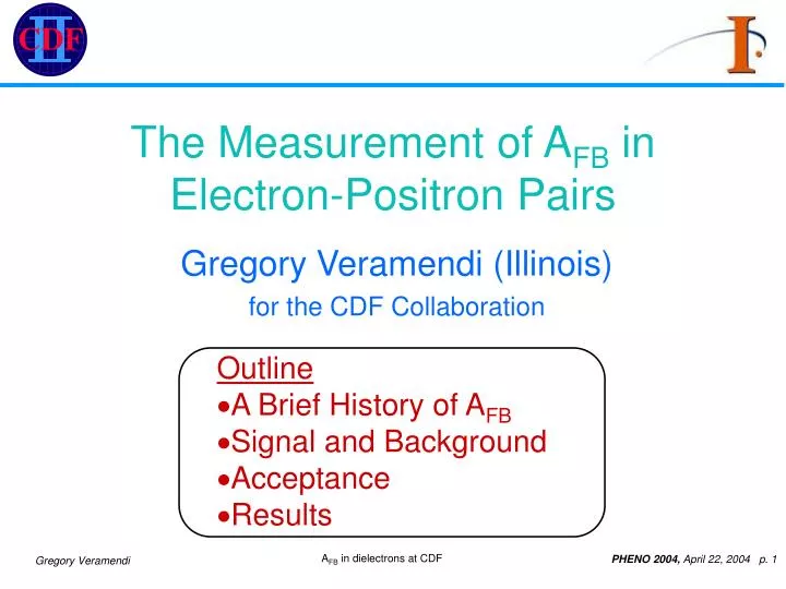 the measurement of a fb in electron positron pairs