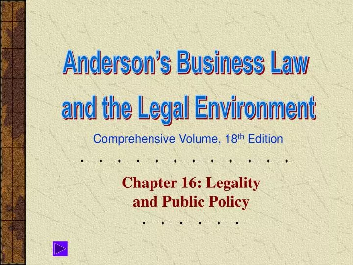 chapter 16 legality and public policy