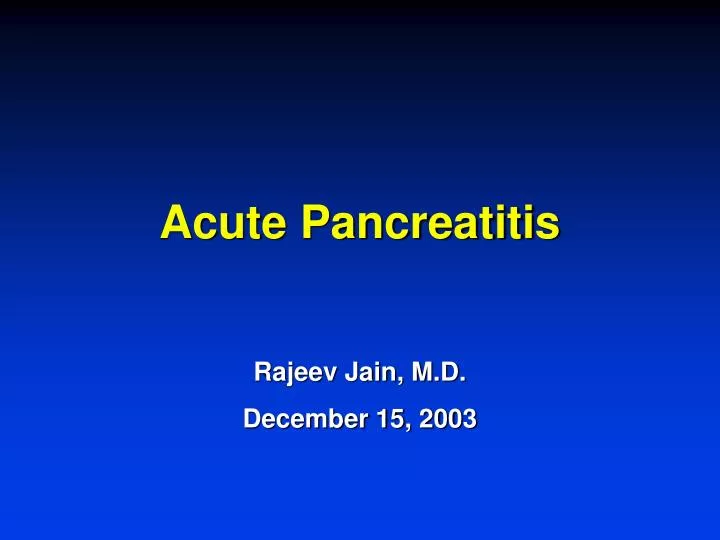 acute pancreatitis