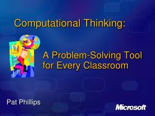 Computational Thinking: