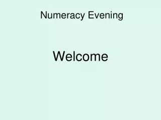 Numeracy Evening