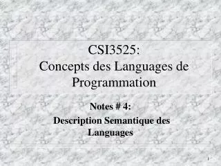 csi3525 concepts des languages de programmation