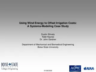 Using Wind Energy to Offset Irrigation Costs: A Systems-Modeling Case Study
