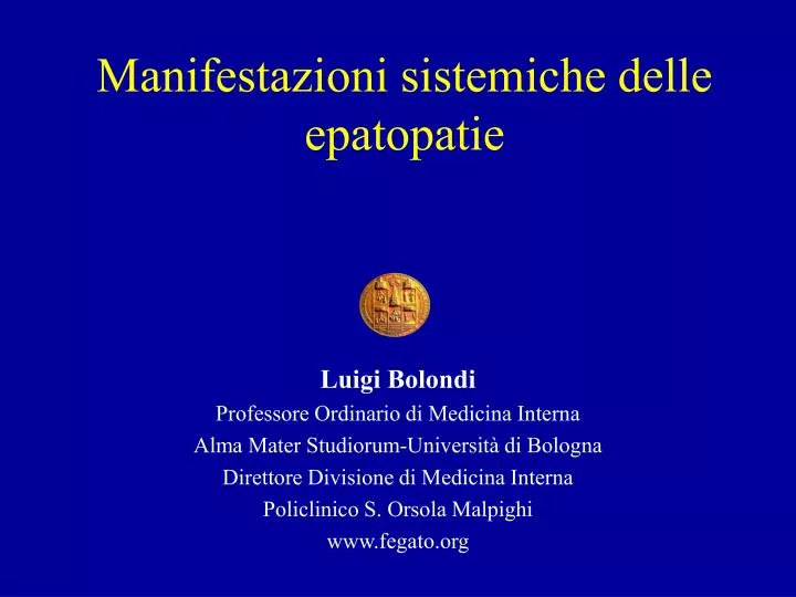 manifestazioni sistemiche delle epatopatie