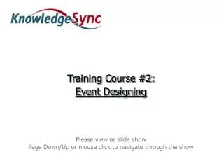 Training Course #2: Event Designing