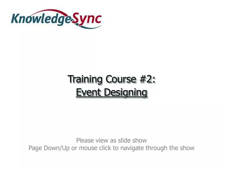 training course 2 event designing