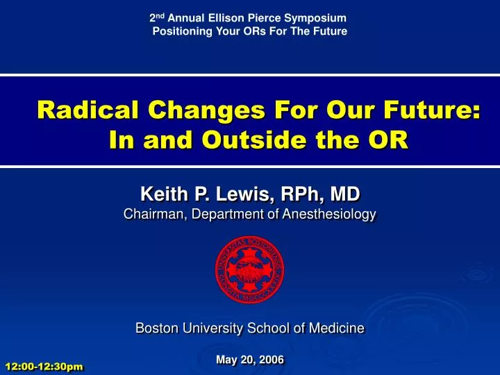 radical changes for our future in and outside the or