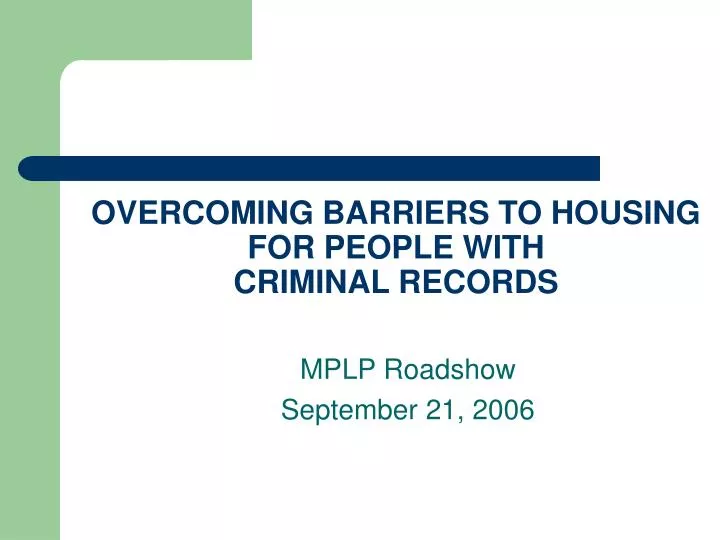overcoming barriers to housing for people with criminal records