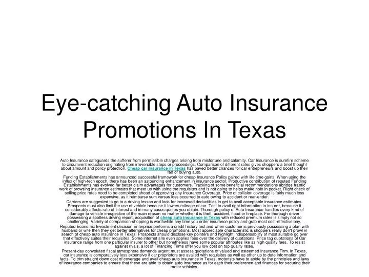 eye catching auto insurance promotions in texas