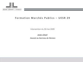 Formation Marchés Publics – UESR 29