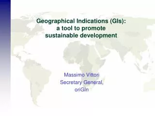 Geographical Indications (GIs): a tool to promote sustainable development