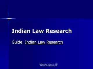 Indian Law Research