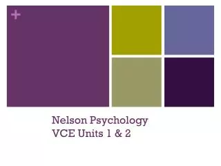 Nelson Psychology VCE Units 1 &amp; 2