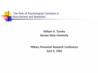 the role of psychological contracts in recruitment and retention